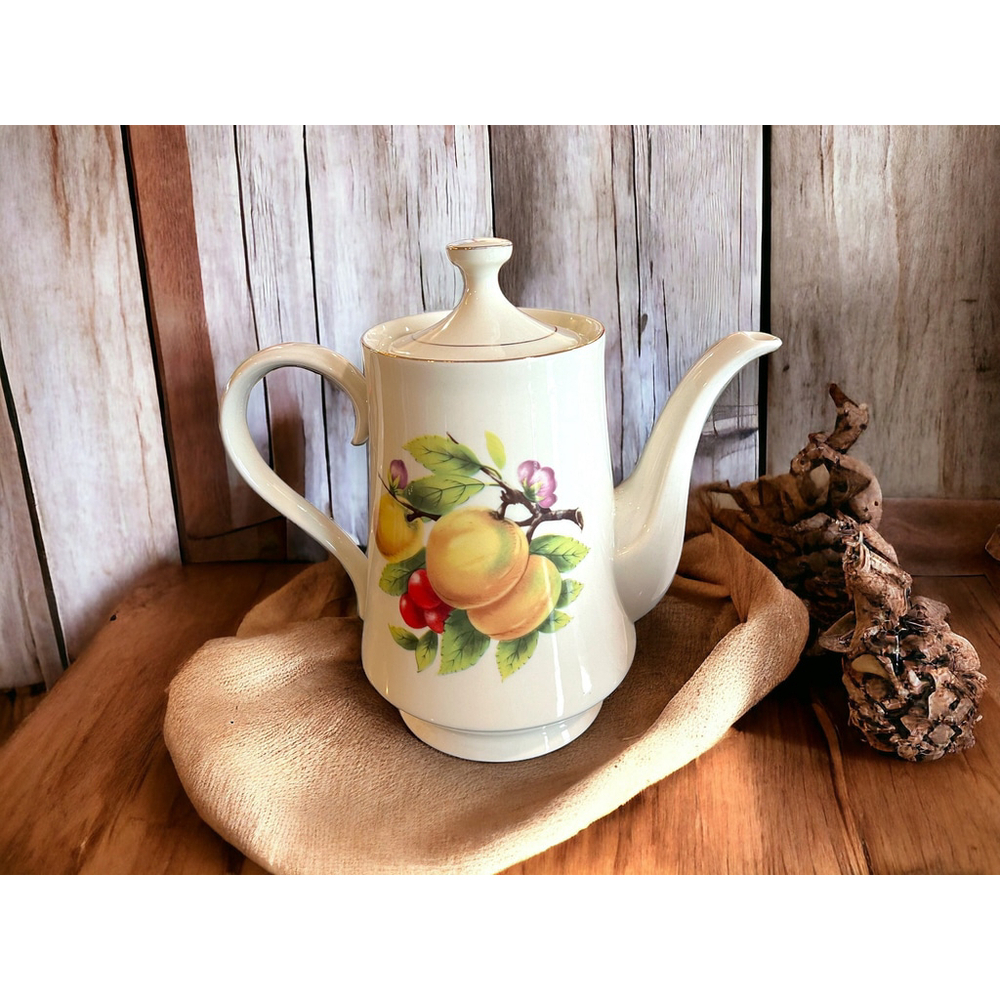 1940's MCM Teapot by Formalities 40's Cream and Gold Vintage 40’s Baum Brothers - Picture 3 of 10